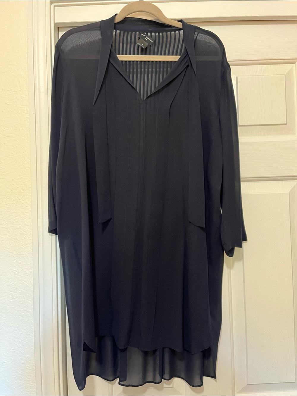 Club Monaco silk dress Navy Dress with Tie Detail